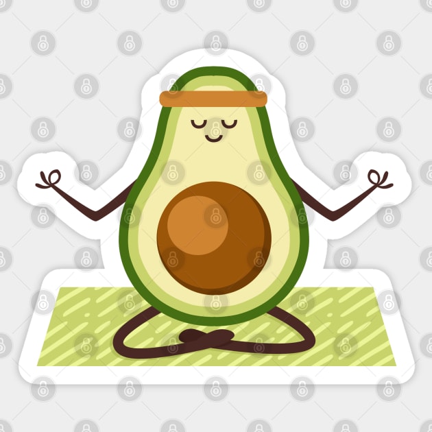 Avocado Yoga Sticker by themadesigns